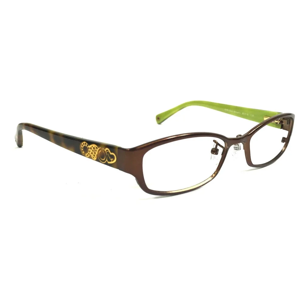 Coach Eyeglasses Frames HC5007 Willow 9046 Satin Brown Green Rectangle 50-16-135